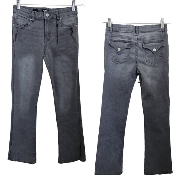 HUDSON Splice‎ Flare Girls Size 14 Slim Fit Jeans Stretch Denim Pants Gray NEW - Picture 1 of 16